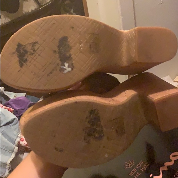 Blue Suede Platform Wedges - Picture 4 of 5